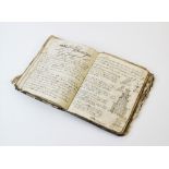 A bound notebook, 18th century, inscribed to the flyleaf 'John Lloyd' and dated '1748', containing
