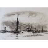 After W L Willie (19th Century), Lithographs on paper, 'Showery Day, Greenwich Reach', 21cm x