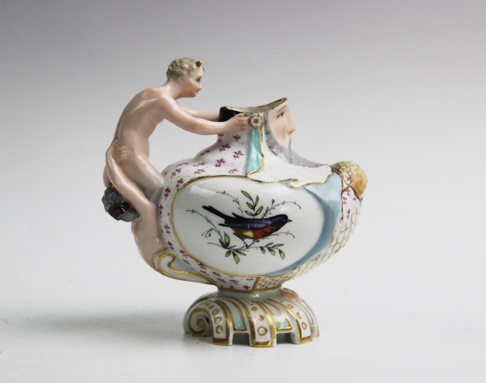 A Meissen Marcolini period teapot, circa 1774-1814, the teapot of squat baluster form with satyr- - Image 2 of 5