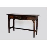 A 19th century mahogany and stained hardwood side table, the rectangular top with rounded corners