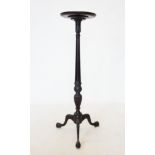 A Chippendale style mahogany torchere, 20th century,