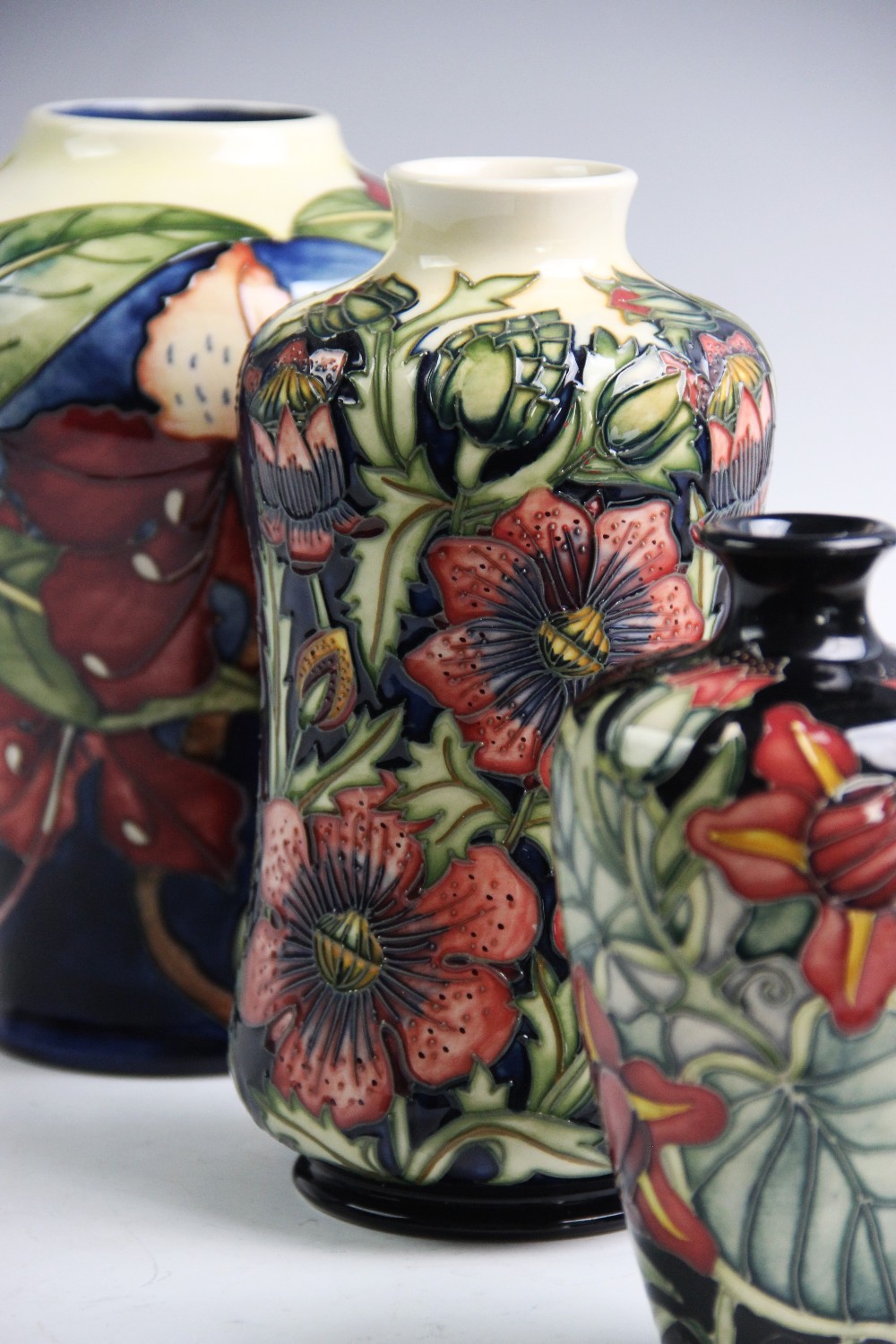 A Moorcroft vase of baluster form, late 20th century, the vase decorated in the 'Simeon' pattern - Image 6 of 9