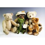 A late 20th century Steiff growler teddy bear, 45cm, a limited edition Hermann teddy, 45cm, a