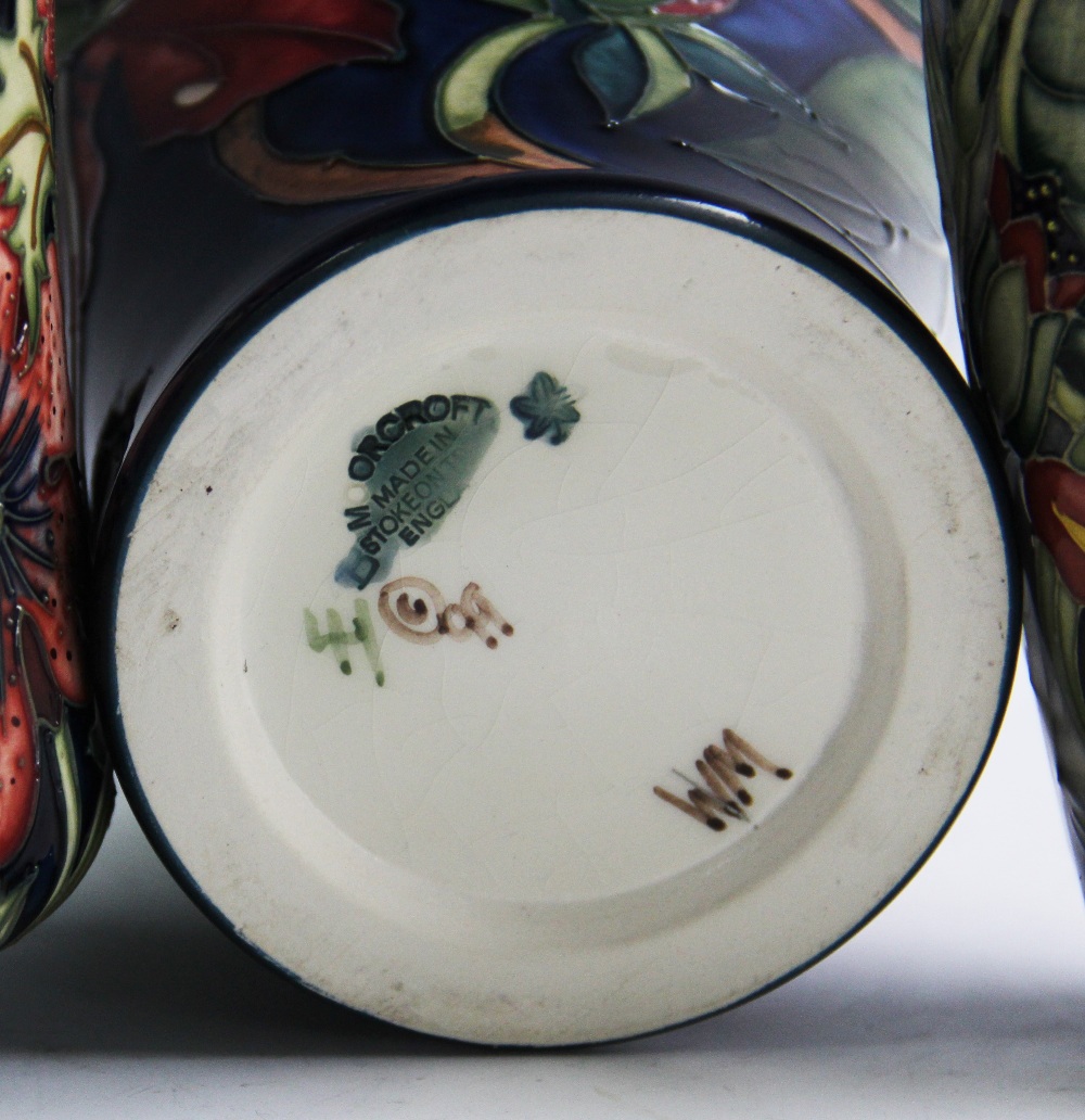 A Moorcroft vase of baluster form, late 20th century, the vase decorated in the 'Simeon' pattern - Image 9 of 9