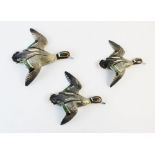 A set of three graduated Beswick Teal wall plaques 1530-1, 2 and 3, 15cm - 19.5cm (3)