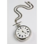 Local interest: A silver cased pair cased pocket watch with 'T Weatherby, Church Street, Market