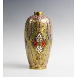 A Coalport 'Cashmere' pattern porcelain vase, late 19th century, the vase of baluster form decorated