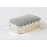 A George III silver snuff box, Thomas Willmore Birmingham 1796, of canted rectangular, plain