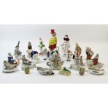 A collection of 20th century and later ceramic clowns, to include, a pair of Pierrot and Columbine