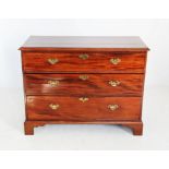 A 19th century mahogany chest of drawers, the rectangular moulded top above three cockbeaded long