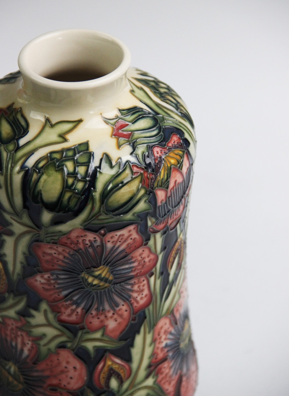 A Moorcroft vase of baluster form, late 20th century, the vase decorated in the 'Simeon' pattern - Image 2 of 9