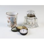 A selection of objects of virtue, to include, a Queen Victoria Diamond Jubilee enamel beaker, 10cm