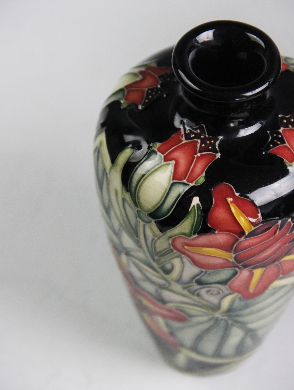 A Moorcroft vase of baluster form, late 20th century, the vase decorated in the 'Simeon' pattern - Image 4 of 9