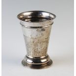 An Edwardian silver cup, Marples & Co, Chester 1907, of plain polished flared cylindrical form