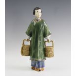 Four Chinaramic Enterprises Ltd figures of Bijin, each wearing different coloured robes, 29cm