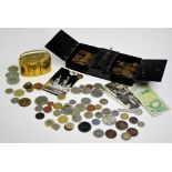 A collection of coins and tokens to include copper, cupronickel and pre-decimal, crowns, pennies,