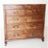 A George IV mahogany chest of drawers, the rectangular top above a frieze inlaid with parquetry
