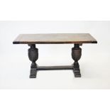 A 17th century style refectory table, early 20th century,