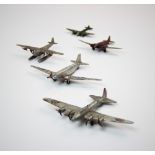 A collection of pre-war Meccano Ltd Dinky Toys diecast model aeroplanes, comprising: a No 60t