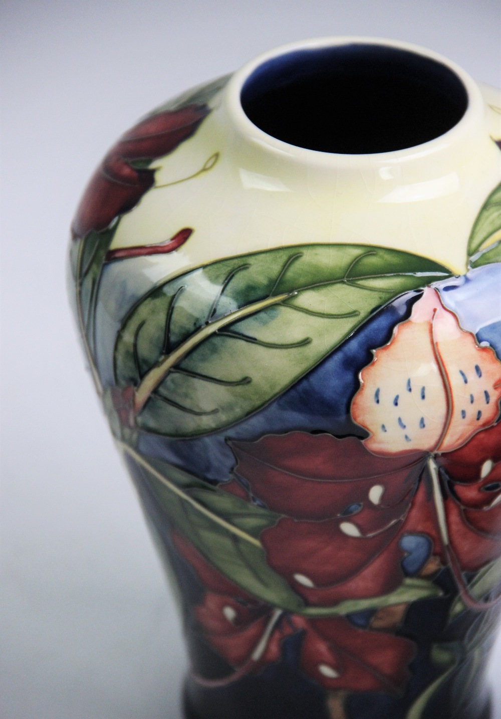 A Moorcroft vase of baluster form, late 20th century, the vase decorated in the 'Simeon' pattern - Image 3 of 9