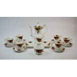 A Royal Albert Old Country Roses six place tea service, comprising; six tea cups, six saucers, a