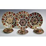 A collection of Royal Crown Derby 1128 and 2451 pattern wares, comprising; two plates 27cm diameter,
