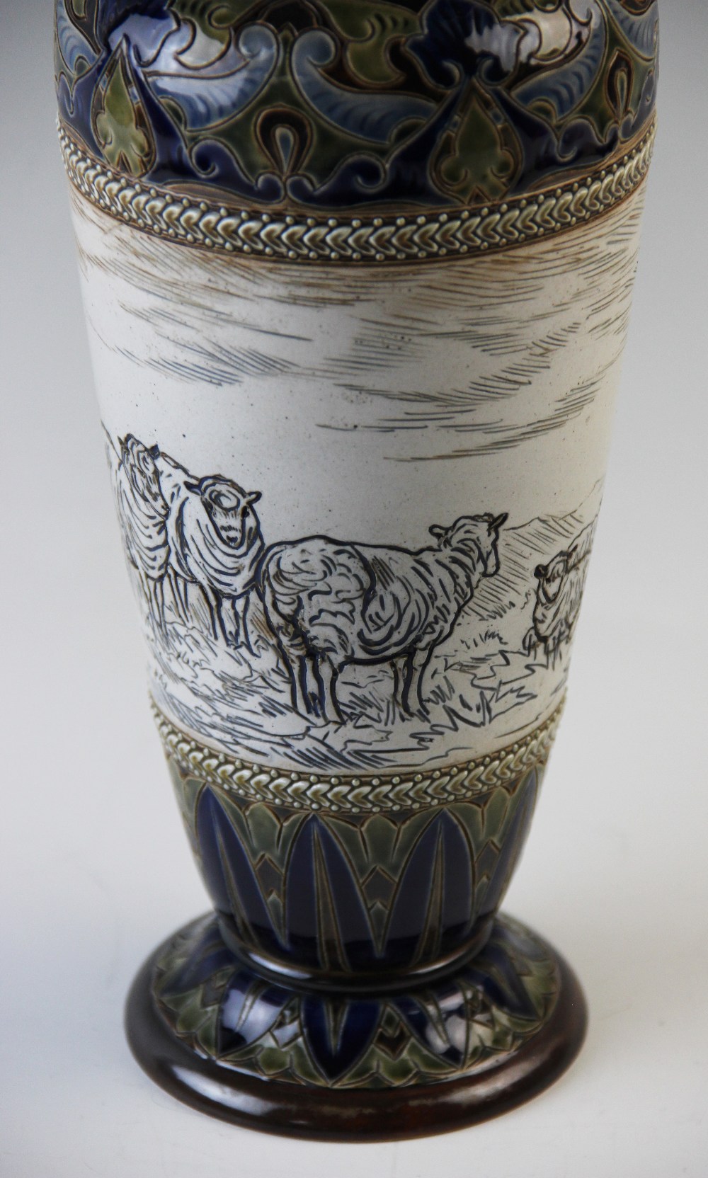 A Doulton Lambeth vase designed by Hannah Barlow, of baluster form and externally sgraffito - Image 3 of 3