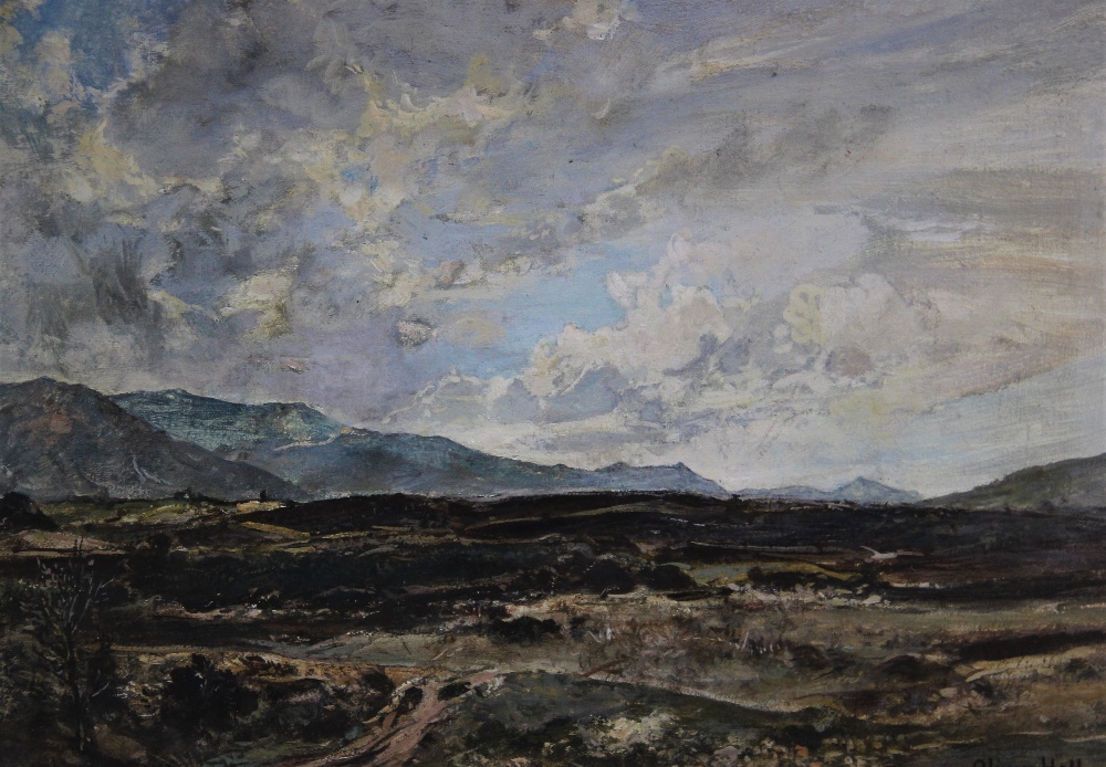 Oliver Hall (1869-1957), Oil on canvas, 'Rannoch Moor', Signed lower right, titled verso, 34.5cm x - Image 2 of 3