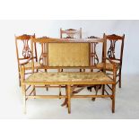 An Edwardian mahogany seven piece parlour suite,