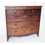 An early 19th century mahogany chest of drawers, with a single frieze drawer above two short and