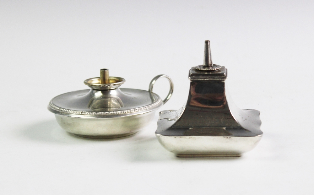 A George V silver burner, Williams Ltd, Birmingham 1923, of square tapering form, with a scalloped