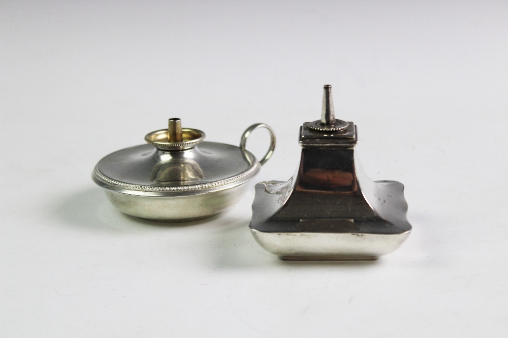 A George V silver burner, Williams Ltd, Birmingham 1923, of square tapering form, with a scalloped - Image 2 of 2