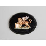 A micro mosaic panel depicting The Lion of St. Mark's Venice, 4cm x 3.2cm (at fault)