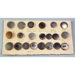 A collection of twenty one antique costume buttons, possibly 18th century and later, most silver