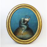 After George Frederic Watts (1817-1904), Pastel on paper, 'Hope', Unsigned, 52cm x 44.5cm, Oval gilt