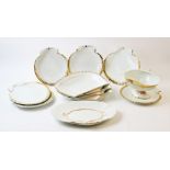 A Wedgwood pearl ware Nautilus part dessert service, mid 19th century, comprising; a comport, 12cm