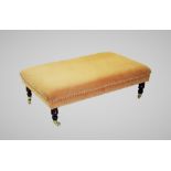 A 19th century style upholstered footstool of country house proportions, late 20th century, the