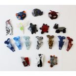 A collection of Lea Stein style brooches, in a variety of styles, colours and motifs including