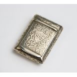 A Victorian silver snuff box, Minshull & Latimer, Birmingham 1894, of cushion rectangular form