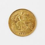 A George V gold sovereign, dated 1911, weight 8.0gms