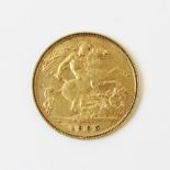 An Edwardian gold half sovereign, dated 1905, weight 4.0gms