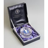 A Wedgwood cut glass, silver mounted 'Silver Jubilee' paperweight, commemorating the Silver