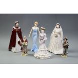 Two Royal Worcester figurines depicting Queen Elizabeth II, comprising the Queen's 80th Birthday