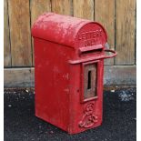 An Edwardian post mounted 'Hovis' top letter box, with relief cast text 'Letters Only' above the