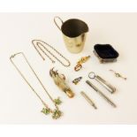 A selection of lady's vintage jewellery and accessories, to include, an Edwardian 9ct gold