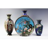A collection of cloisonne, comprising; a Ginbari hexagonal baluster vase, 36cm high, decorated