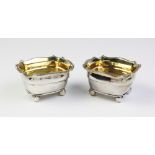 A pair of George III silver salts by Abstinando King, London 1806, each of rounded rectangular