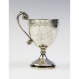 A Victorian silver cup by John, Edward, Walter & John Barnard, London 1871, of tapering form with