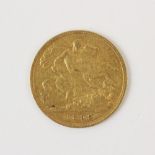 A Victorian half sovereign, dated 1899, weight 3.9gms