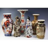 A collection of Japanese ceramics, 19th century and later to include; a Japanese Satusuma vase,